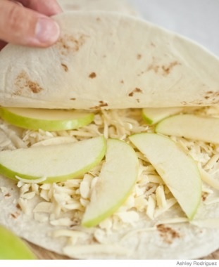 Kicked Up Apple Quesadilla - Inside